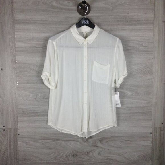 Treasure & Bond White Relaxed Striped Blouse - Picture 1 of 5